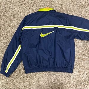 Vintage 90S Nike Windbreaker Size Med Embroidered Swish On Back Full Zip Unisex